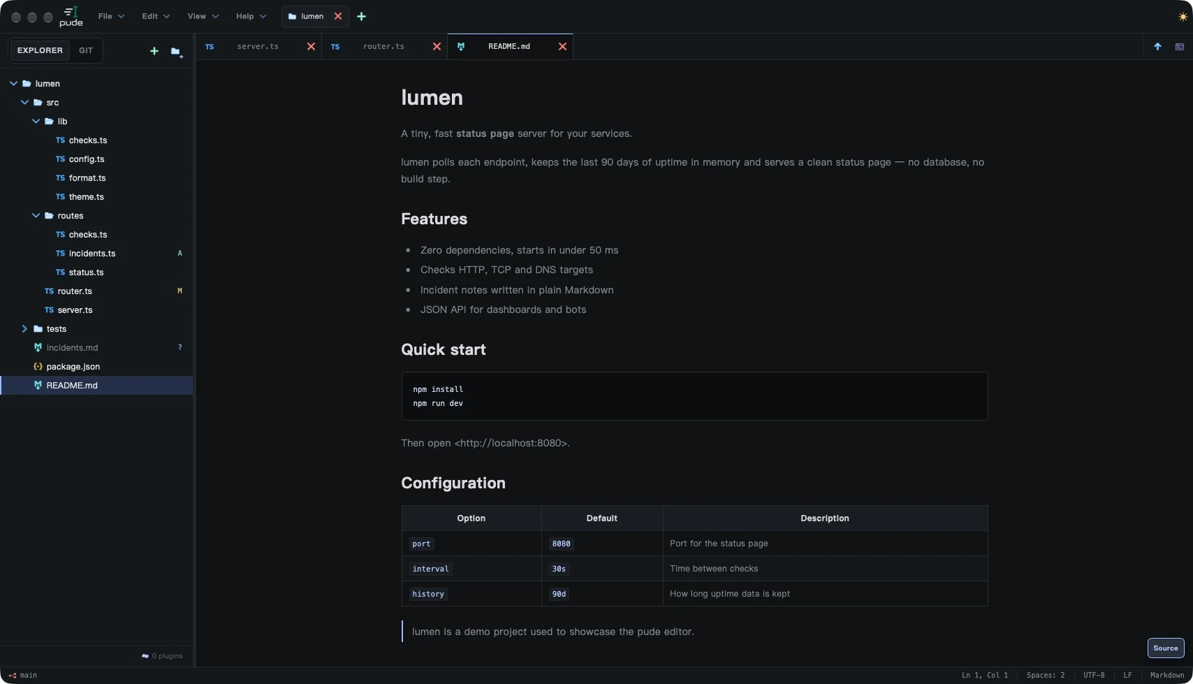 Markdown, rendered